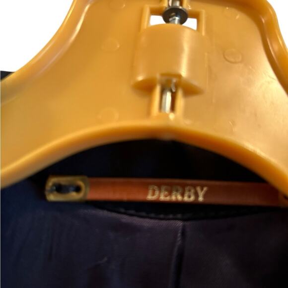 VTG Derby San Francisco Coat Women 12 Formal 100% Wool Two-Buttoned Blazer Blue - Picture 12 of 12